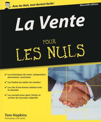 Couverture du livre « La vente pour les nuls (2e édition) » de Tom Hopkins aux éditions First