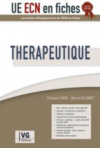 Couverture du livre « UECN EN FICHES : thérapeutique » de Benoit Allignet et Floriane Izarn aux éditions Vernazobres Grego