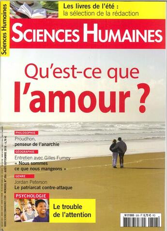 Couverture du livre « Sciences humaines n 306 l'amour - aout/septembre 2018 » de  aux éditions Sciences Humaines