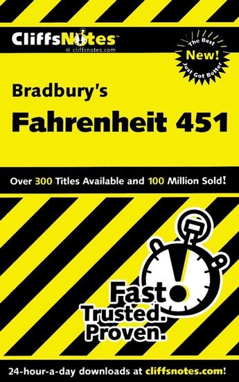 Couverture du livre « CliffsNotes on Bradbury's Fahrenheit 451 » de Hiner Kristi aux éditions Houghton Mifflin Harcourt