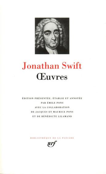 Couverture du livre « Oeuvres » de Swift/Jonathan aux éditions Gallimard