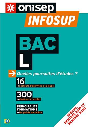 Couverture du livre « Bac L, quelles poursuites d'études ? » de  aux éditions Onisep