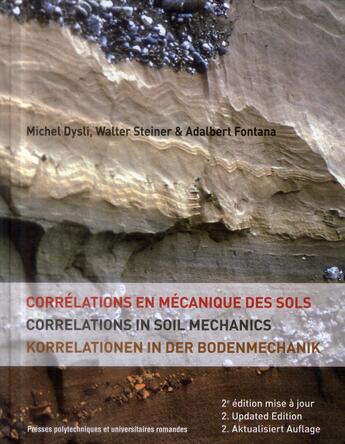 Couverture du livre « Corrélations en mécanique des sols (2e édition) » de Michel Dysli et Walter Steiner et Adalbert Fontana aux éditions Ppur