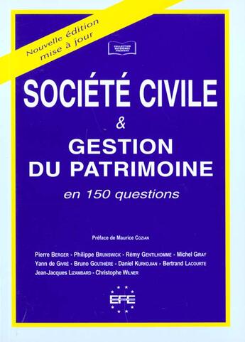 Couverture du livre « Ste civile gest. patrimoine » de Berger/Brunswick aux éditions Efe