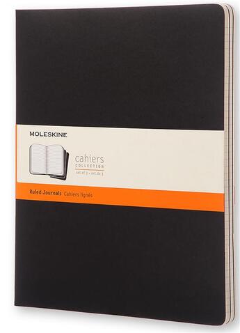 Couverture du livre « Cahier XXL ligné noir ; set de 3 » de  aux éditions Moleskine