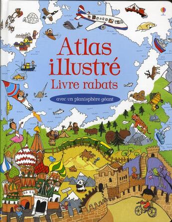 Couverture du livre « Atlas illustré avec un planisphère géant » de Jane Chisholm aux éditions Usborne