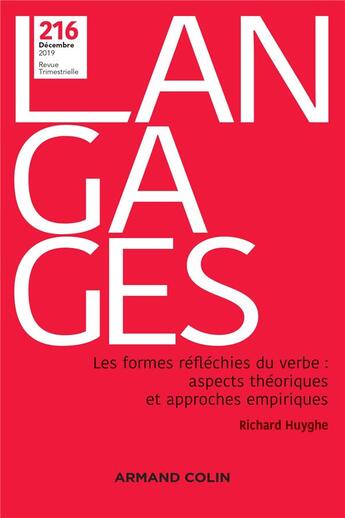 Couverture du livre « Langages n 216 4/2019 les formes reflechies du verbe : aspects theoriques et approches empiriques » de  aux éditions Armand Colin