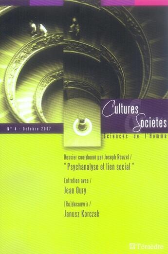 Couverture du livre « Cultures et sociétés, sciences de l'homme t.4 » de  aux éditions Teraedre