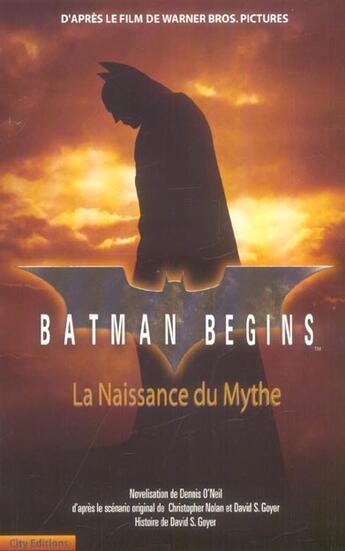 Couverture du livre « Batman begins » de  aux éditions City