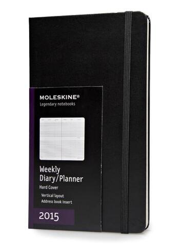 Couverture du livre « Agenda semainier 2015 vertical grand format noir couverture rigide » de Moleskine aux éditions Moleskine Papet