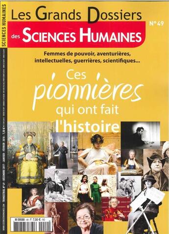 Couverture du livre « Sciences humaines gd n 49 ces pionnieres qui ont fait l'histoire decembre 2017 » de  aux éditions Sciences Humaines