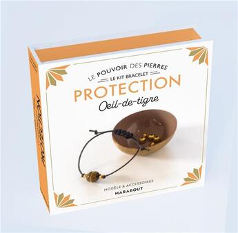 Couverture du livre « Le pouvoir des pierres, le kit bracelet : protection ; oeil-de-tigre » de Francoise Vauzeilles aux éditions Marabout