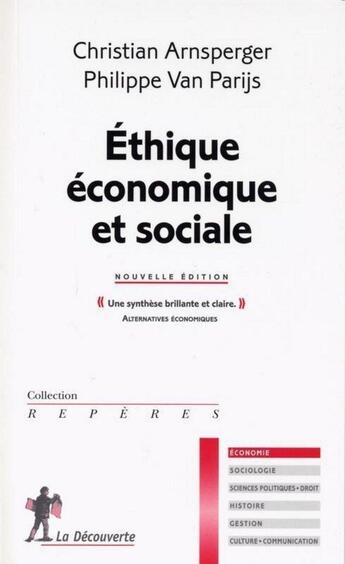 Couverture du livre « Éthique économique et sociale » de Philippe Van Parijs et Christian Arnsperger aux éditions La Decouverte