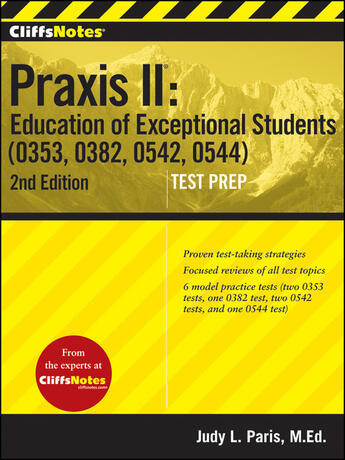 Couverture du livre « CliffsNotes Praxis II Education of Exceptional Students (0353, 0382, 0 » de Paris Judy L aux éditions Houghton Mifflin Harcourt