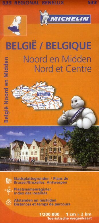 Couverture du livre « Noord-en midden-belgie / belgique nord et centre » de Collectif Michelin aux éditions Michelin