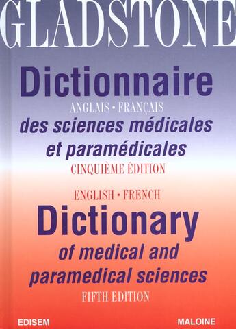 Couverture du livre « Dictionnaire anglais-francais des sciences medicales et paramedicales 5eme edit » de Gladstone aux éditions Edisem