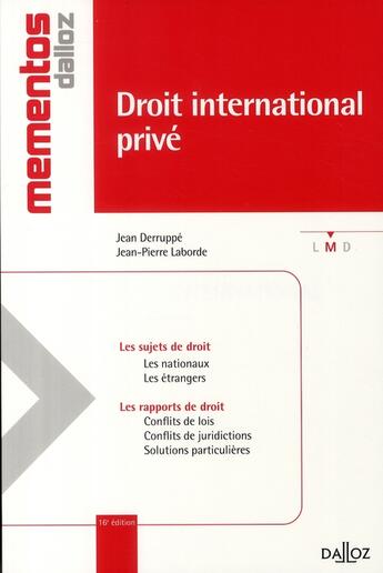 Couverture du livre « Droit International Prive 16ed - 16e Edition » de Derrupe-J+Laborde-J. aux éditions Dalloz