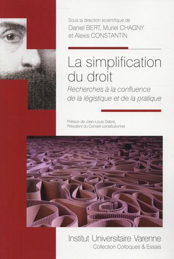 Couverture du livre « La simplification du droit » de  aux éditions Institut Universitaire Varenne