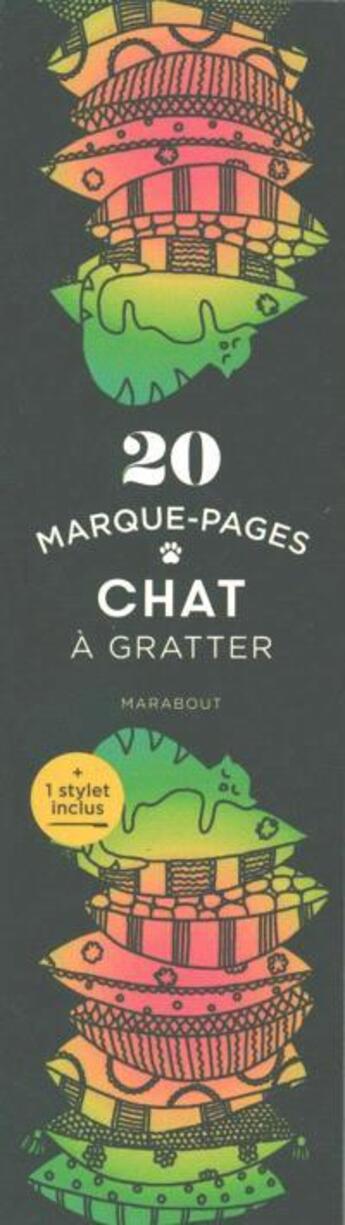 Couverture du livre « 20 marque-pages chats à gratter » de  aux éditions Marabout