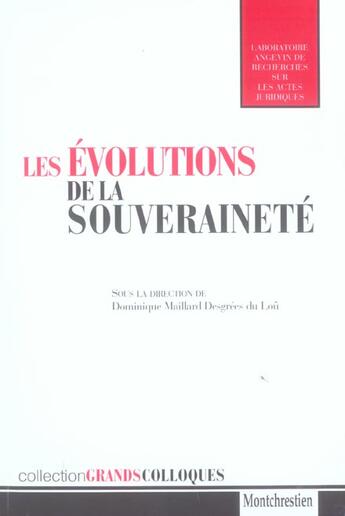 Couverture du livre « Les evolutions de la souverainete - sous la direction de dominique maillard desgrees du lou » de  aux éditions Lgdj