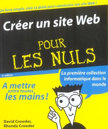 Couverture du livre « Creer Un Site Web » de David Crowder et Rohnda Crowder aux éditions First Interactive