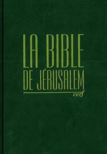 Couverture du livre « Bible de jerusalem compacte reliee verte » de  aux éditions Bibli'o