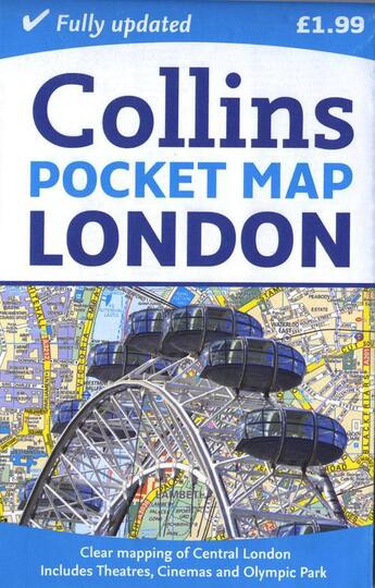 Couverture du livre « London pocket map » de  aux éditions Collins