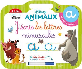 Couverture du livre « Disney animaux ardoise j'ecris les lettres minuscules (4-6 ans) » de  aux éditions Hachette Education