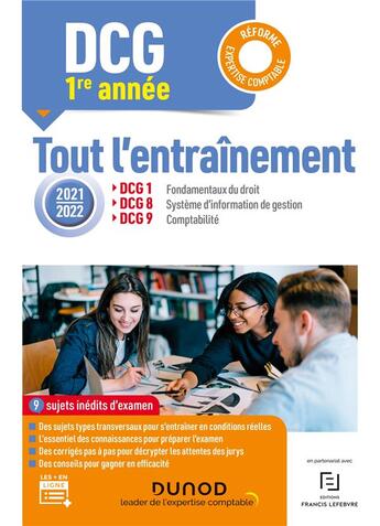 Couverture du livre « DCG 1-8-9 ; tout l'entraînement (édition 2021/2022) » de Sylvie Vidalenc et Nathalie Le Gallo et Audrey Meyer et Oona Hudin-Hengoat et Clemence Lautard-Mattioli aux éditions Dunod