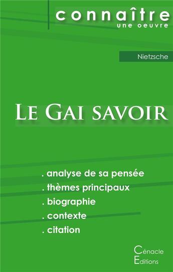 Couverture du livre « Le gai savoir, de Nietzsche » de  aux éditions Editions Du Cenacle
