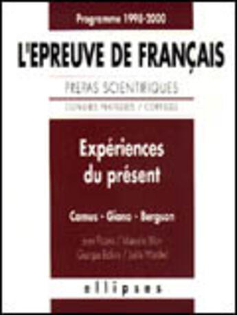 Couverture du livre « Experiences du present » de Picano/Bilon/Bafaro aux éditions Ellipses