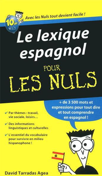 Couverture du livre « Le lexique espagnol pour les nuls » de David Tarradas-Agea aux éditions First