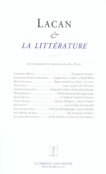 Couverture du livre « Lacan et la litterature » de  aux éditions Manucius