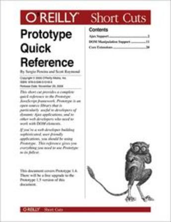 Couverture du livre « Prototype Quick Reference » de Raymond Scott aux éditions O Reilly