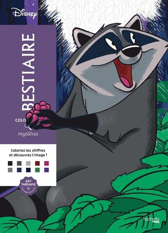 Couverture du livre « Art-thérapie ; Coloriages mystères : bestiaire Disney » de Alexandre Karam aux éditions Hachette Heroes