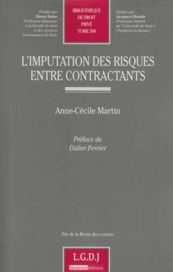 Couverture du livre « Imputation des risques entre contractants » de Martin A.-C. aux éditions Lgdj