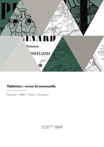 Couverture du livre « Tablettes » de Mecislas Golberg aux éditions Hachette Bnf