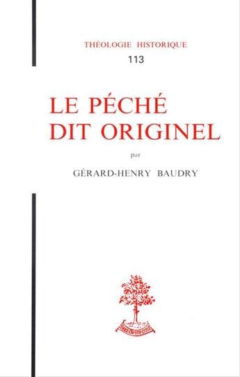 Couverture du livre « Le Peche Dit Originel » de Gerard-Henry Baudry aux éditions Beauchesne