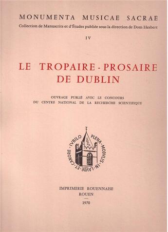 Couverture du livre « Le tropaire-prosaire de Dublin » de Rene-Jean Besnert aux éditions Nel