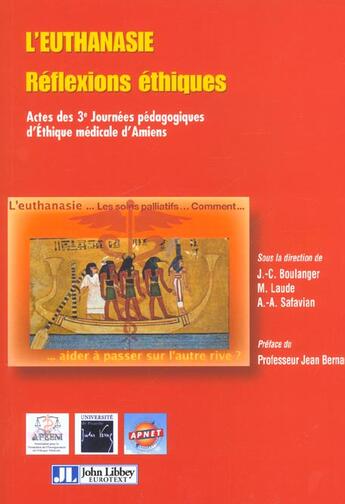 Couverture du livre « L'euthanasie. reflexions ethiques » de Laude Maurice aux éditions John Libbey