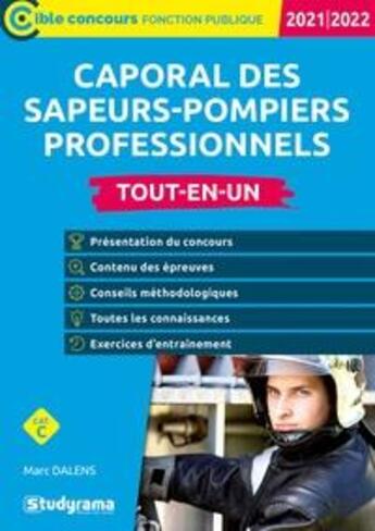 Couverture du livre « Caporal des sapeurs-pompiers professionnels (édition 2021/2022) » de Marc Dalens aux éditions Studyrama