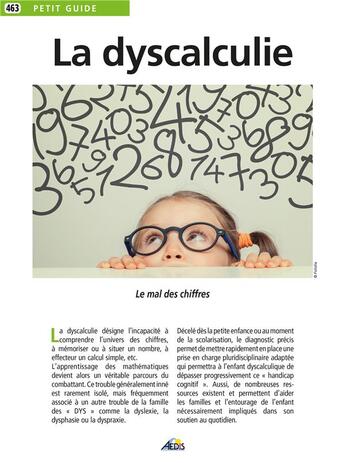 Couverture du livre « La dyscalculie » de  aux éditions Aedis