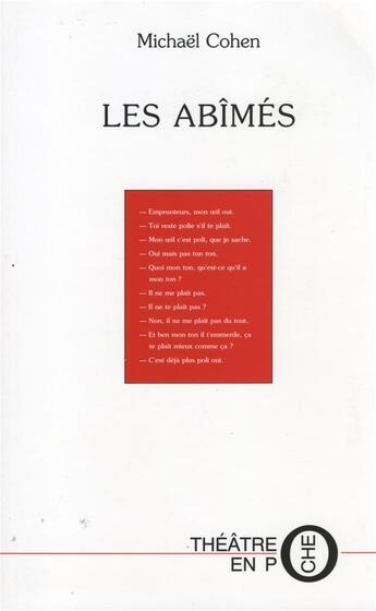 Couverture du livre « Les abimes » de Michael Cohen aux éditions Tertium