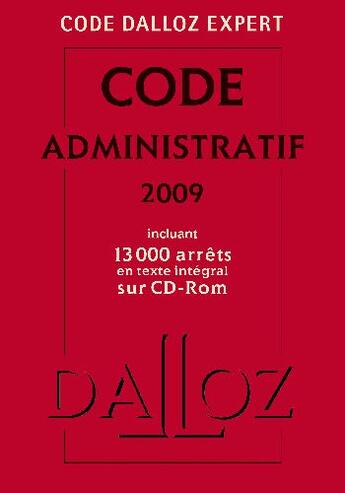 Couverture du livre « Code administratif 2009 » de  aux éditions Dalloz