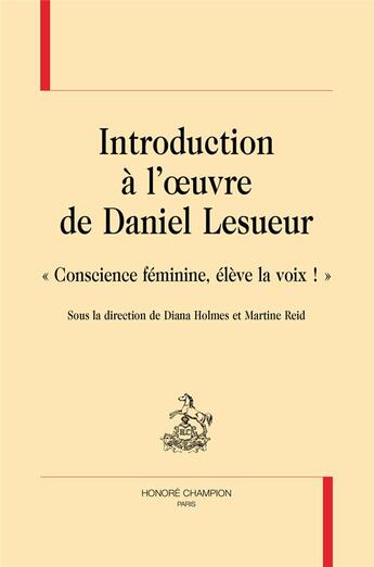 Couverture du livre « Introduction à l'oeuvre de Daniel Lesueur : 