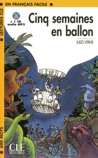 Couverture du livre « Cinq semaines en ballon » de Jules Verne aux éditions Cle International