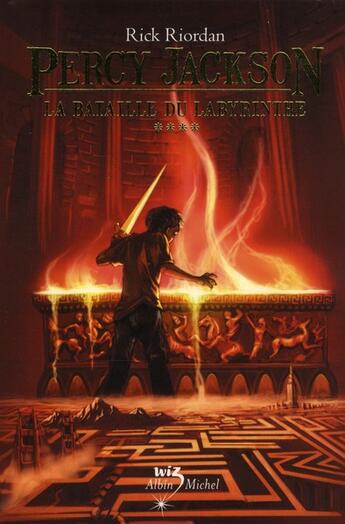 Couverture du livre « Percy Jackson Tome 4 : la bataille du labyrinthe » de Rick Riordan aux éditions Albin Michel