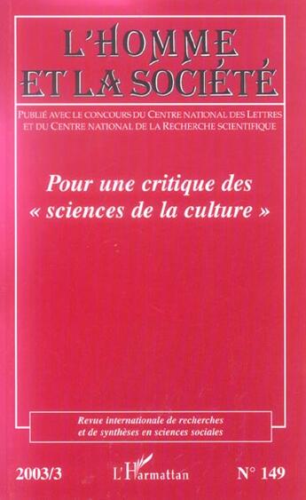 Couverture du livre « Pour une critique des 