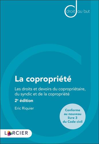 Couverture du livre « La copropriété » de Eric Riquier aux éditions Larcier