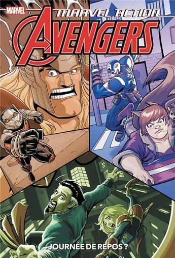 Couverture du livre « Marvel action - Avengers Tome 5 : journée de repos ? » de Katie Cook et Butch K. Mapa aux éditions Panini